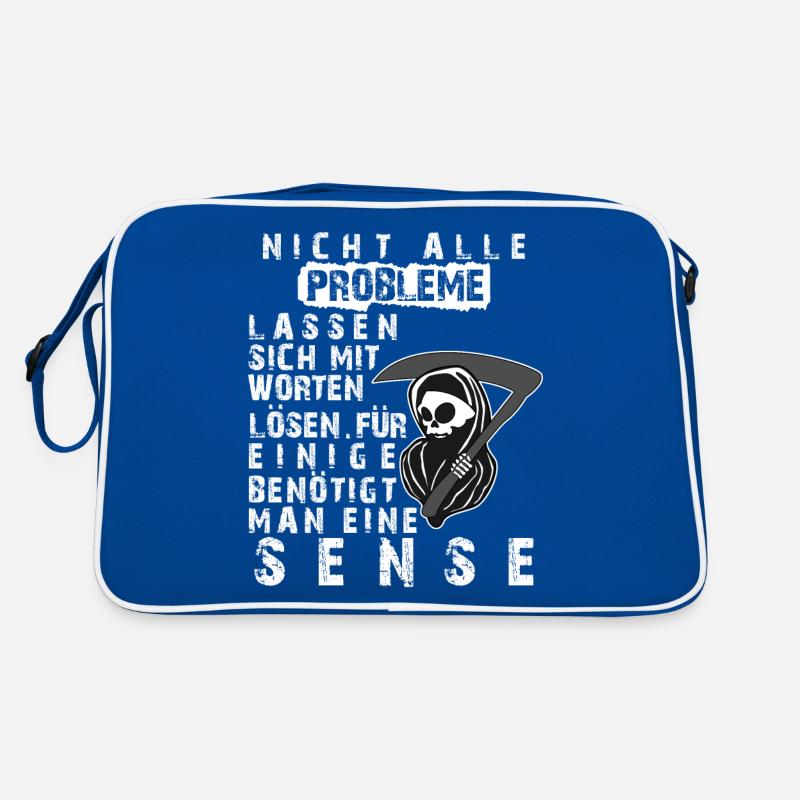 Sensenmann Problemlöser Spruch Retro Tasche