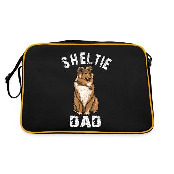 Sheltie Dad - Retro Bag - black/gold - Back