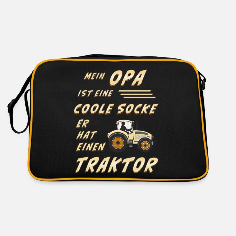 OPA IST EINE COOLE SOCKE ER HAT EINEN TRAKTOR Retro Tasche