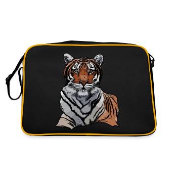 Tiger tiger motif animal face motif animal face - Retro Bag - black/gold - Back