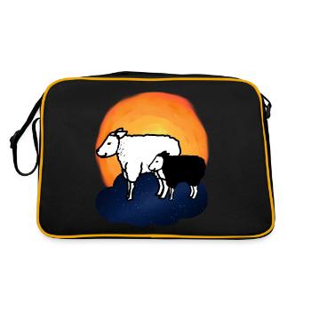 Starry Sky Sheep Sheep Lamb Heavenly - Retro Bag - black/gold - Back
