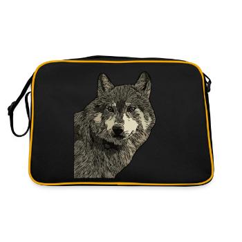 Wolf motif Wolf Wolfsmotiv animal animal motif prédateur - Sac Retro - noir/or - Dos