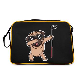 Dabbing Golf Mops joueur golf club de golf - Sac Retro - noir/or - Dos