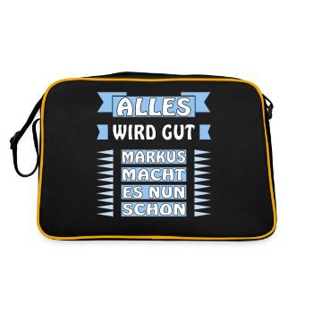 ALLES WIRD GUT MARKUS MACHT DAS SCHON - Retro Tasche - Schwarz/Gold - Hinten