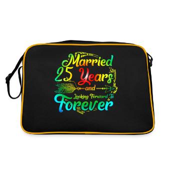 25th wedding anniversary - Retro Bag - black/gold - Back