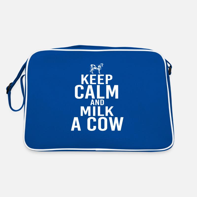 Keep calm an milk a Cow Retro Tasche