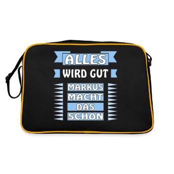 ALLES WIRD GUT MARKUS MACHT DAS SCHON - Retro Tasche - Schwarz/Gold - Hinten