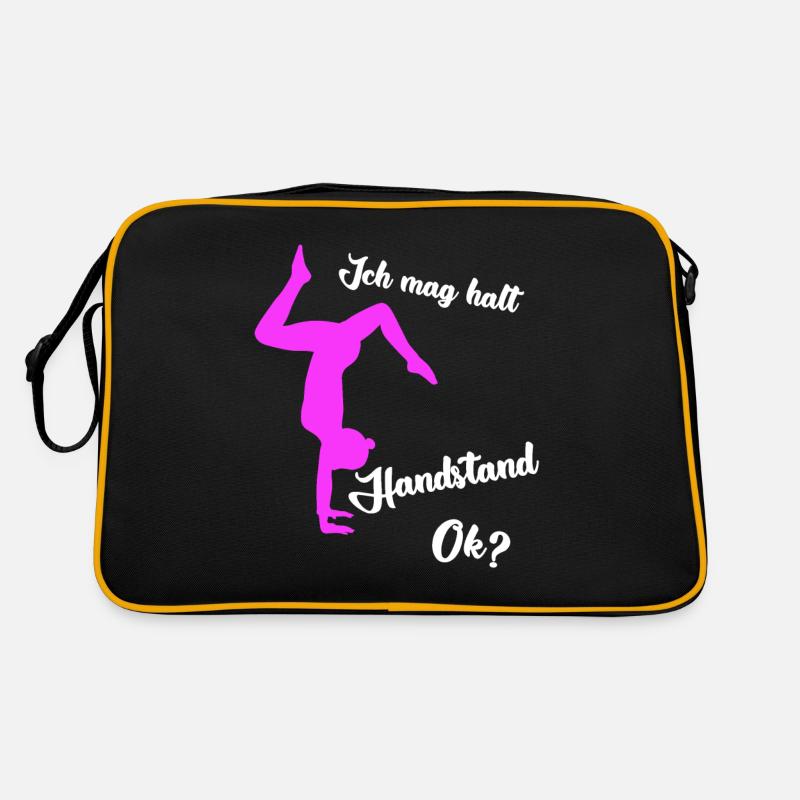 Handstand Turnen Spruch Retro Tasche