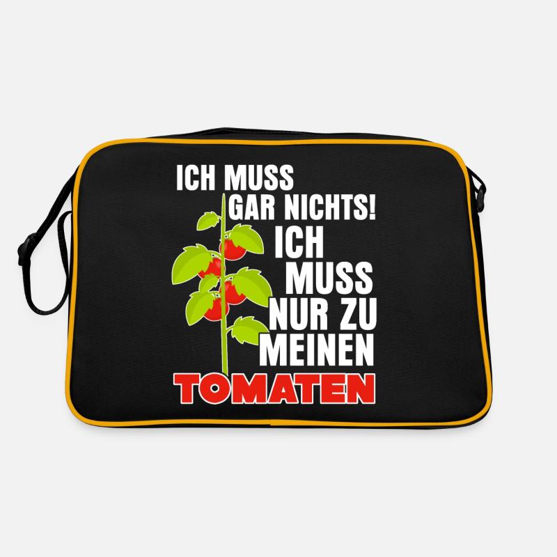 Tomaten Spruch Tomate - Retro Tasche - Schwarz/Gold