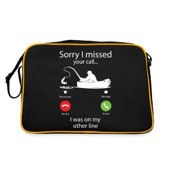 Désolé I Missed Your Call Phone Call Phone Screen - Sac Retro - noir/or - Dos
