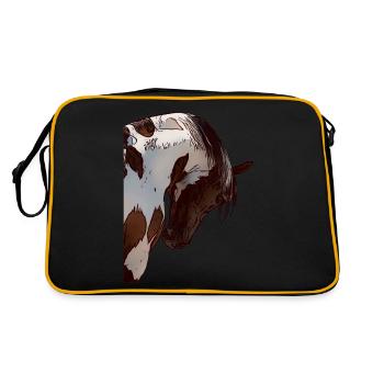 Cheval animal motif animal dames enfants - Sac Retro - noir/or - Dos