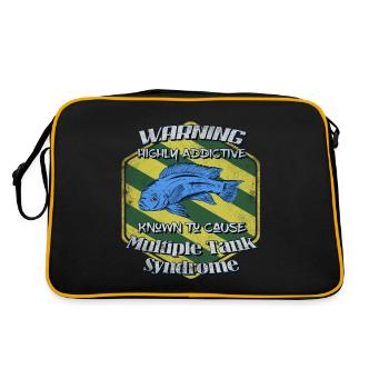 Mbuna Cichliden Malawi Buntbarsche Ansteckend Tank - Retro Tasche - Schwarz/Gold - Hinten