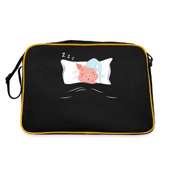 Sleep shirt Pajama Pyjama Sleepsuit Nightgown Pig - Retro Bag - black/gold - Back