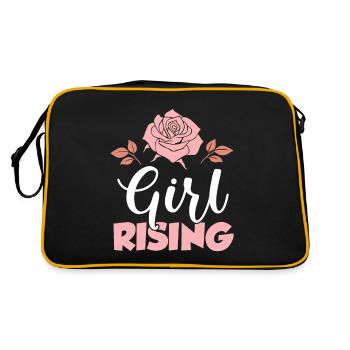 mädchenpower frauen girls - Retro Tasche - Schwarz/Gold - Hinten