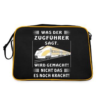 WAS DER ZUGFÜHRER SAGT WIRD GEMACHT - Retro Tasche - Schwarz/Gold - Hinten