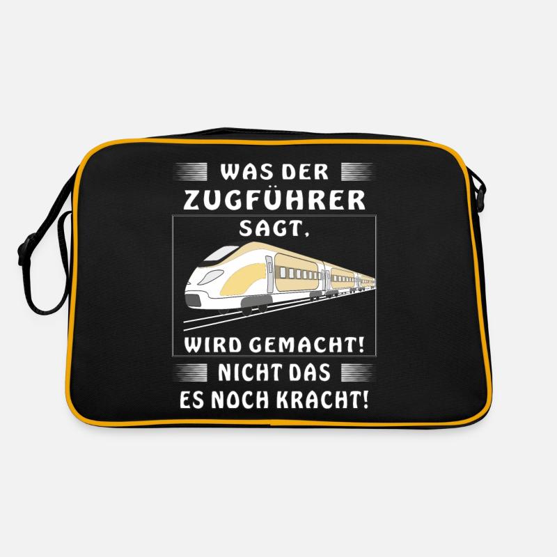 WAS DER ZUGFÜHRER SAGT WIRD GEMACHT - Retro Tasche - Schwarz/Gold