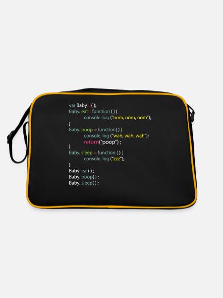 Baby Eat Poop Sleep Coding Onesie - Sac Retro - noir/or - Dos