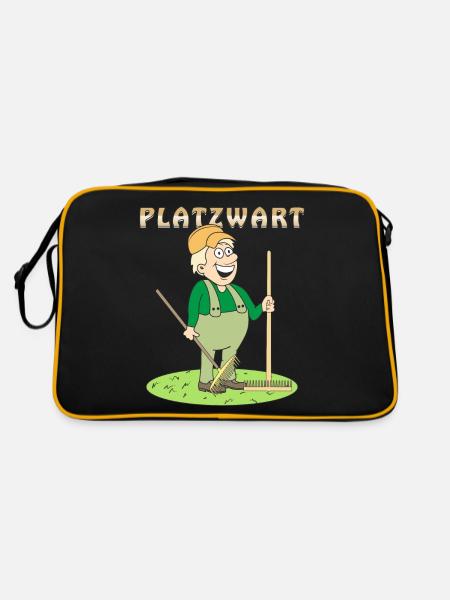 MENSCH COMIC PLATZWART - Retro Tasche - Schwarz/Gold - Hinten