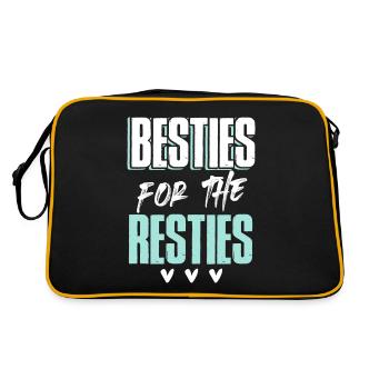 freunde freund herz - Retro Tasche - Schwarz/Gold - Hinten