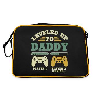 Leveled Up To Daddy Player 1 Player 2 Joining - Retro Bag - black/gold - Back