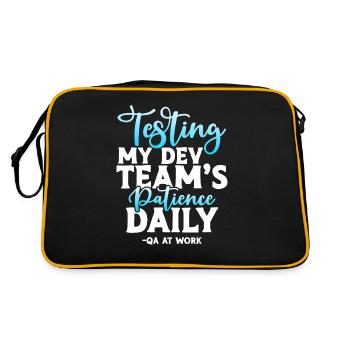 QA Tester - Testing My Dev Team's Patience Daily - Retro Bag - black/gold - Back