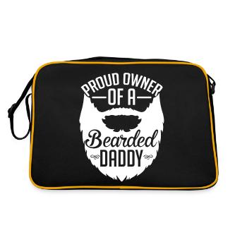 Proud Owner OF A Bearded Daddy - Retro Tasche - Schwarz/Gold - Hinten