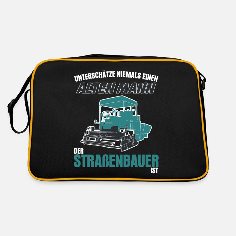 Straßenbauer Spruch Retro Tasche