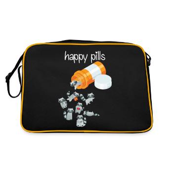 Happy Pills Raccoon - Sac Retro - noir/or - Dos