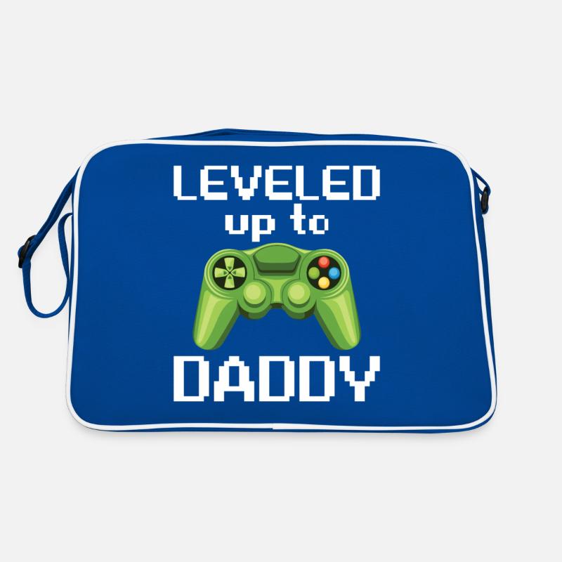 Leveled Up To Daddy Baby Matching Retro Tasche