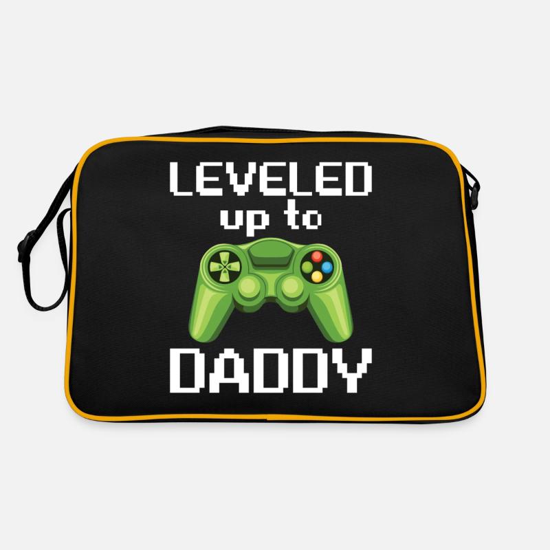 Leveled Up To Daddy Baby Matching Retro Tasche