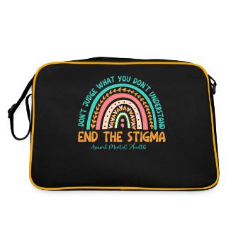 End The Stigma Mental Health Matters - Retro Bag - black/gold - Back