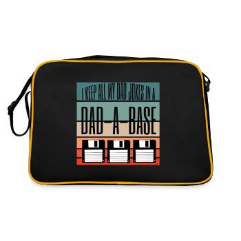 Ich halte alle meine Papa Witze in einem Vater eine Basis - Retro Tasche - Schwarz/Gold - Hinten