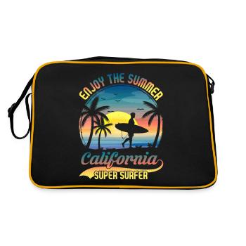 California Surfing - Retro Tasche - Schwarz/Gold - Hinten