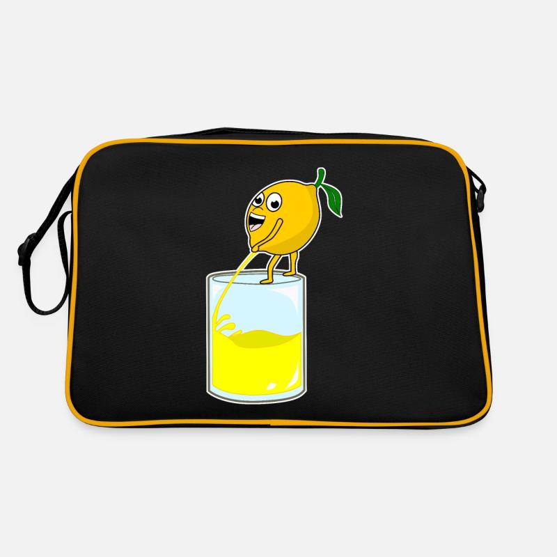 Zitrone pinkelt - Retro Tasche - Schwarz/Gold