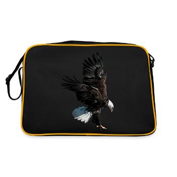 Adlermotiv Aigle Impression Éperonné aigle à tête blanche Aigle - Sac Retro - noir/or - Dos