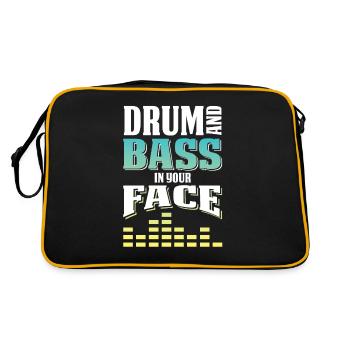 drum and bass saying - Retro Bag - black/gold - Back