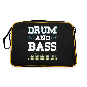 drum and bass saying - Retro Bag - black/gold - Back