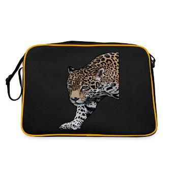 Leopard africa leopard predator animal motif animal - Retro Bag - black/gold - Back
