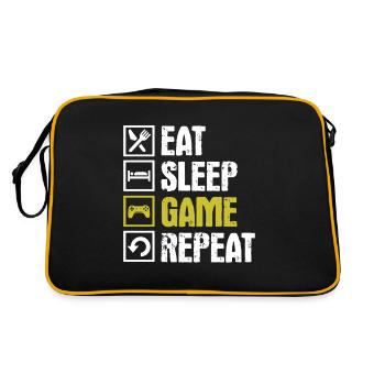 eat sleep game repeat - Sac Retro - noir/or - Dos
