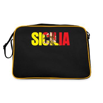 Sicile Drapeau Sicilia Blason - Sac Retro - noir/or - Dos