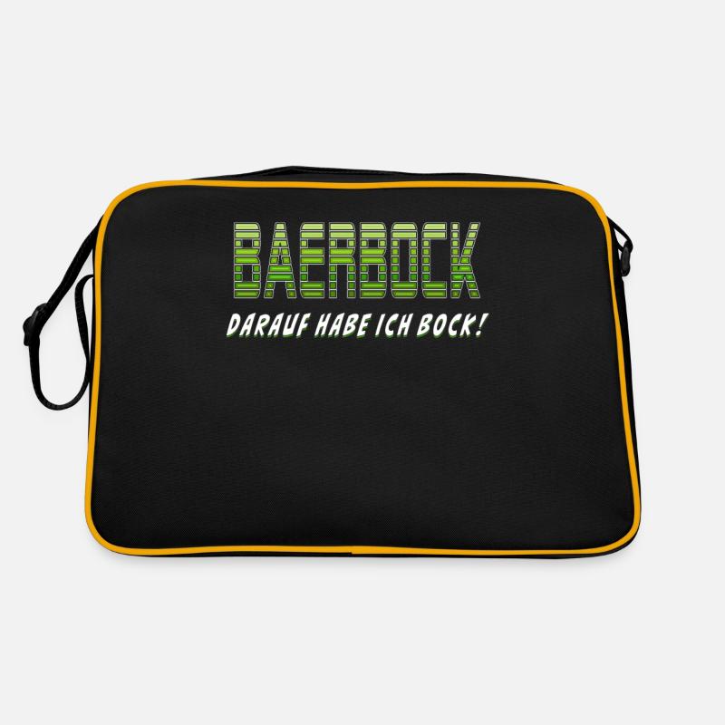BAERBOCK DARAUF HABE ICH BOCK - Retro Tasche - Schwarz/Gold