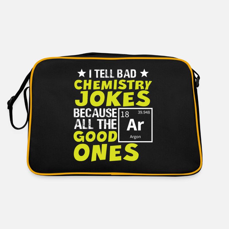 chemie witz spruch - Retro Tasche - Schwarz/Gold