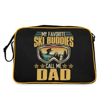 Mes amis de ski préférés appellent-moi papa - Sac Retro - noir/or - Dos