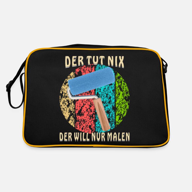 MALER DER TUT NIX DER WILL NUR MALEN - Retro Tasche - Schwarz/Gold