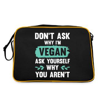 vegan veganer - Retro Tasche - Schwarz/Gold - Hinten