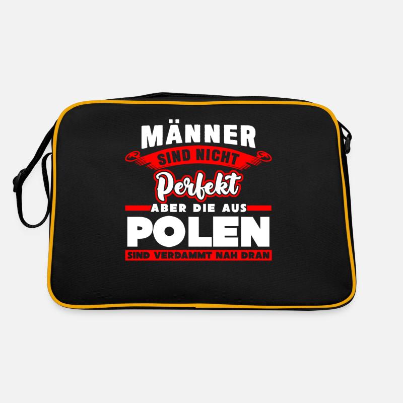 Polnisch Polska Polen Pole lustig - Retro Tasche - Schwarz/Gold