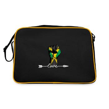 Jamaïque Poing Jamaïcain Amour - Sac Retro - noir/or - Dos