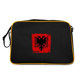 Albanie Drapeau Albanais - Sac Retro - noir/or - Dos