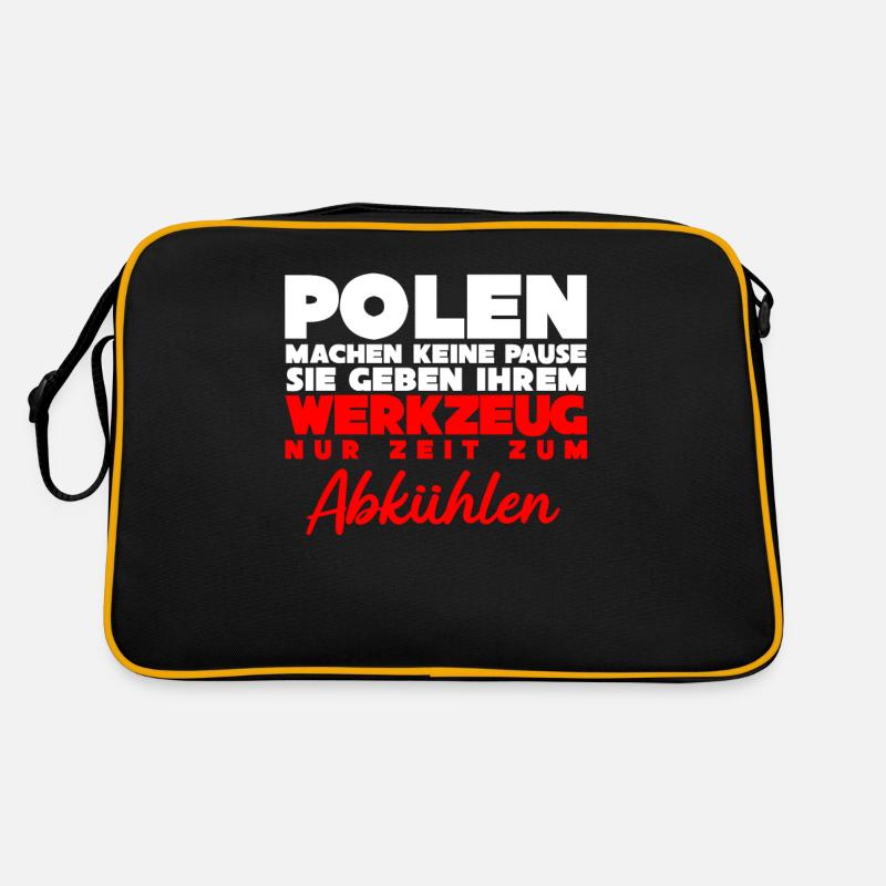 Polnisch Polska Polen Pole Arbeit - Retro Tasche - Schwarz/Gold