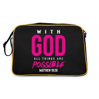 Tout est possible avec Dieu - Sac Retro - noir/or - Dos